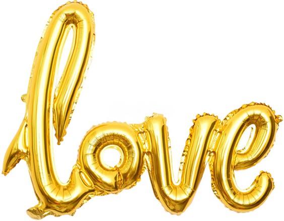 надпись фольгированное золото Love