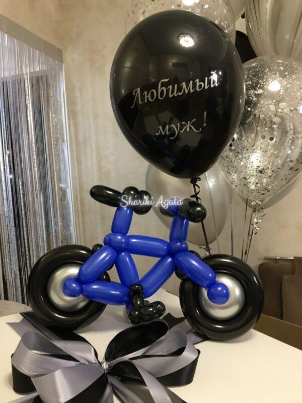 велосипед из шаров синий 1