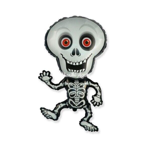 фольгированный шар фигура "Танцующий скелет",серый
