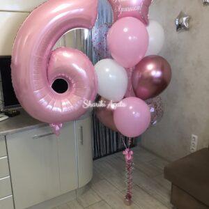 набор шаров в розовых тоннах на 6 лет девочке